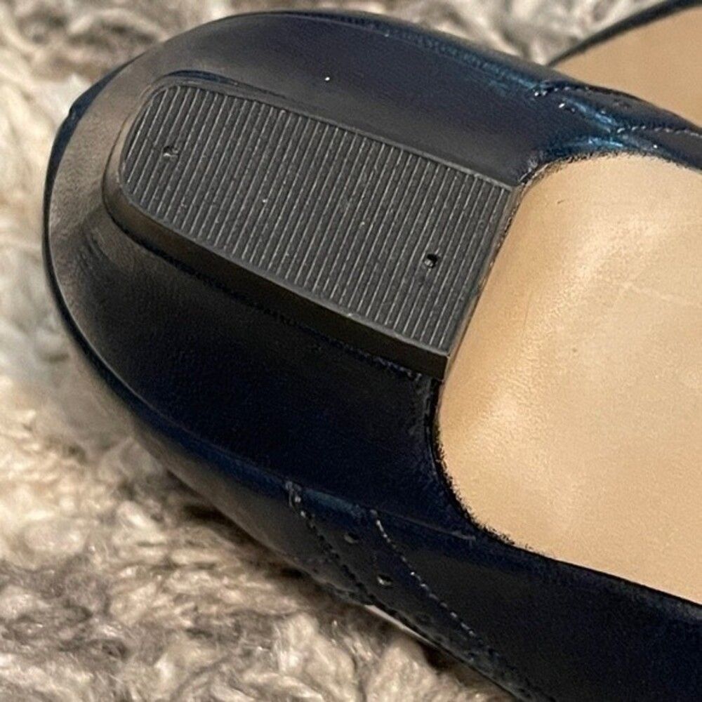 Vintage HUSH PUPPIES SOFT FLEX MADE IN 🇺🇸 NAVY BLUE BONE WHITE HEEL Size 7 - Picture 6 of 16